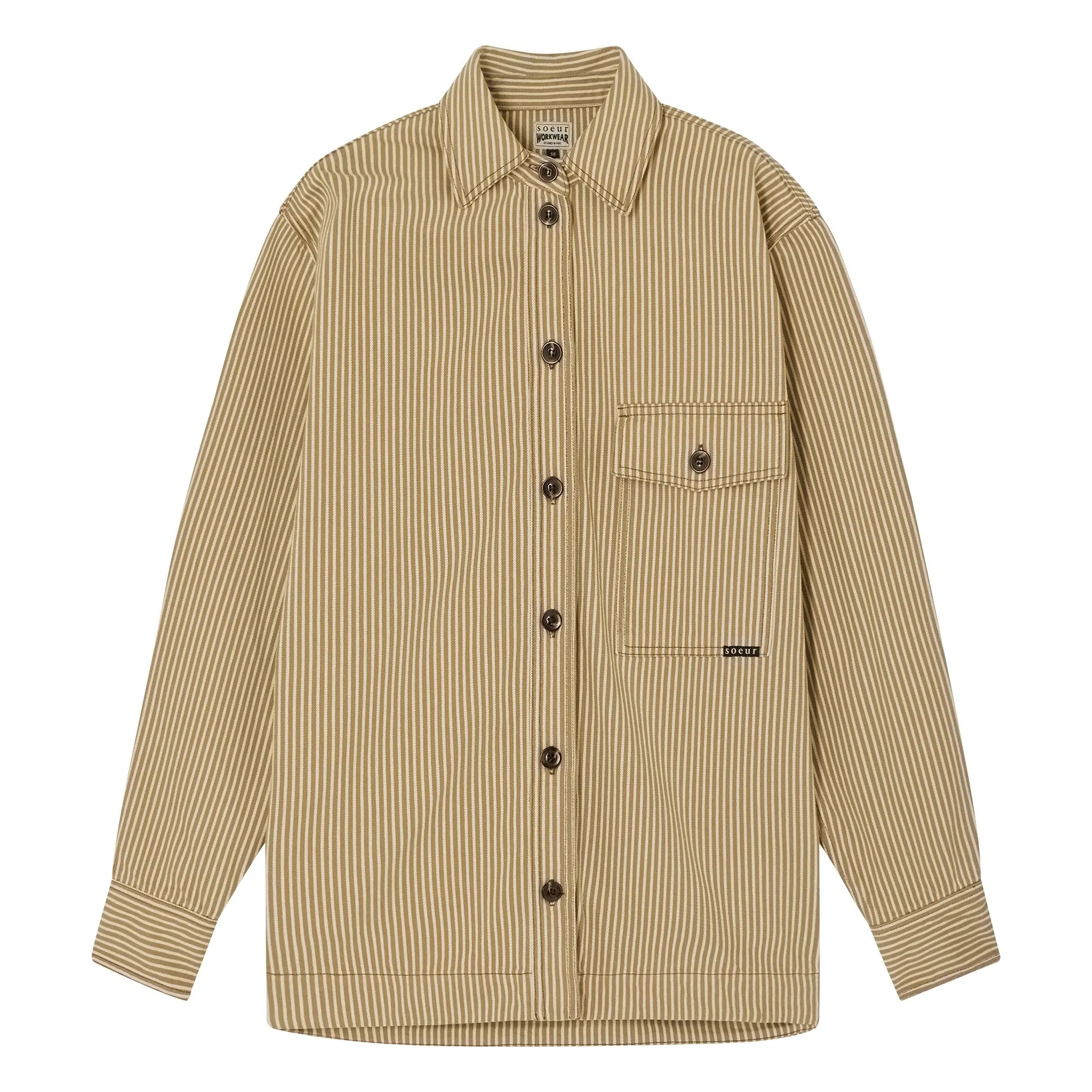 Soeur Beige Cadet Stripes Jacket