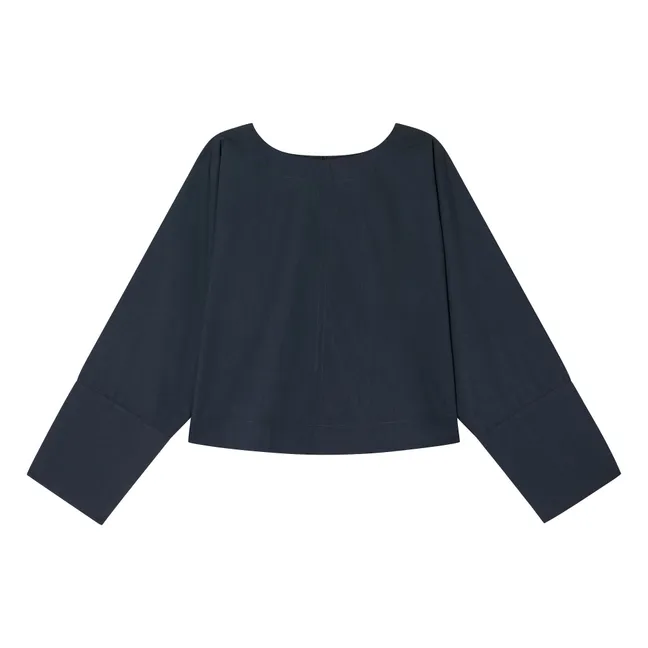 Armand Bluse Bio-Baumwolle | Nachtblau