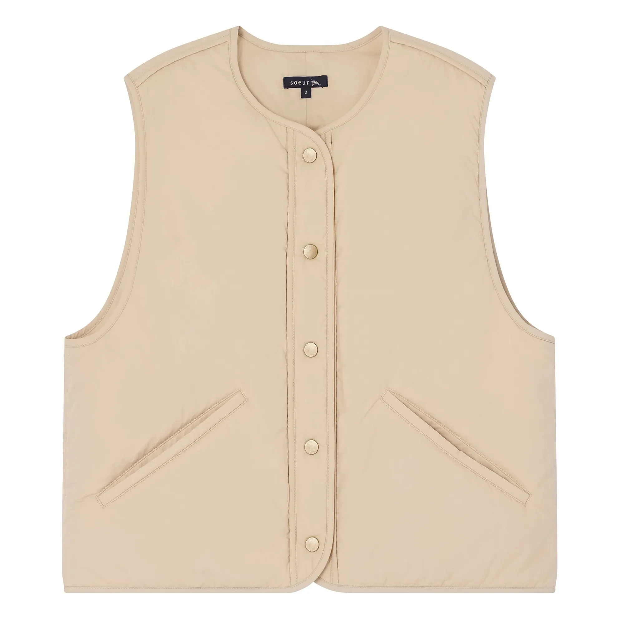 Soeur Beige Desmond Sleeveless Jacket