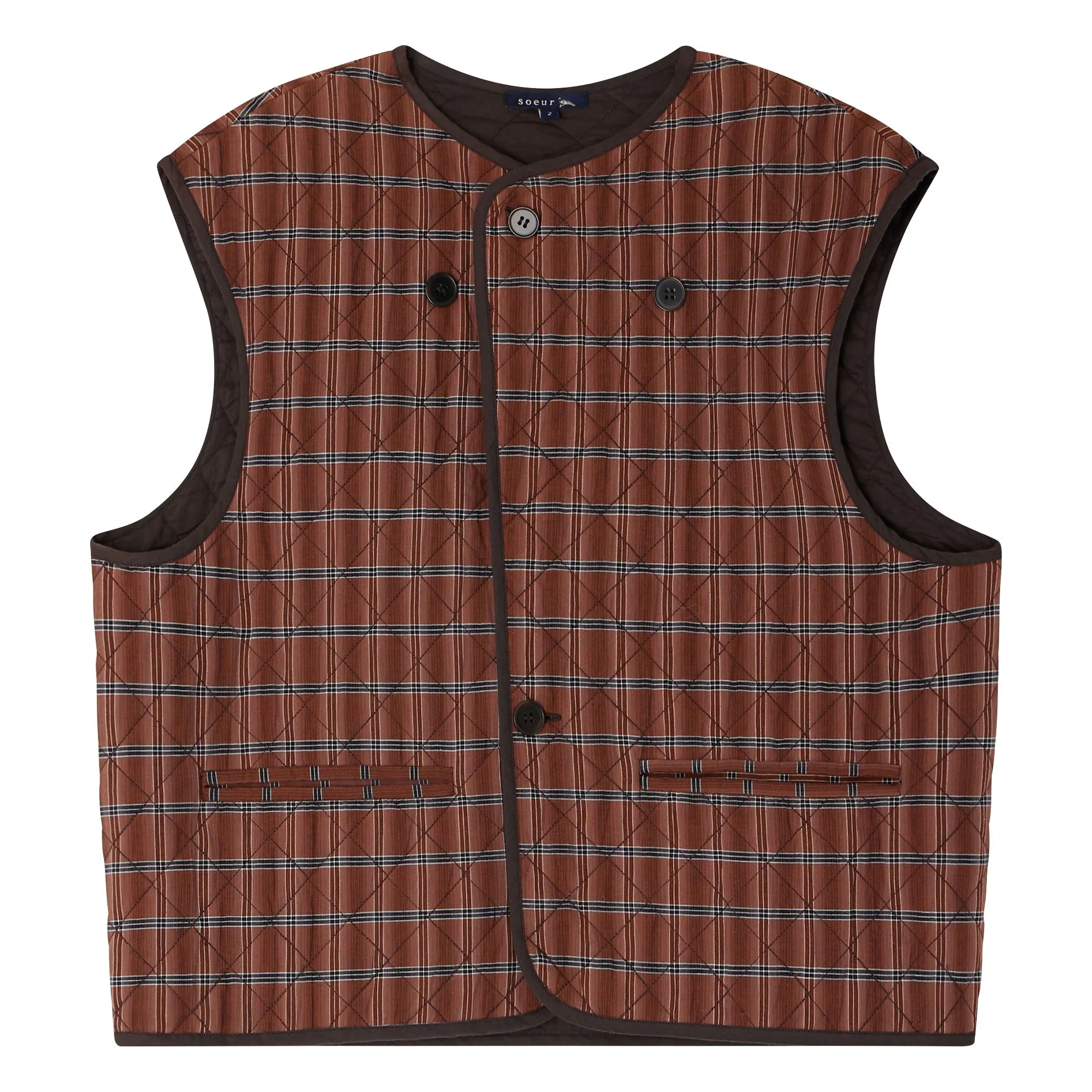 Soeur Brown Anemone Sleeveless Jacket