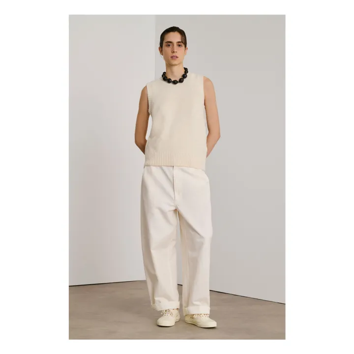 Pull Sans Manches Namaste | Ecru- Image produit n°0