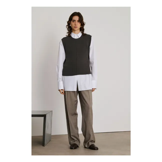 Jersey sin mangas Edouard de algodón ecológico | Gris Antracita