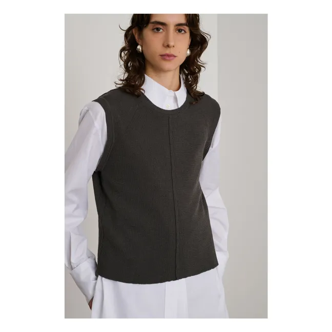 Jersey sin mangas Edouard de algodón ecológico | Gris Antracita