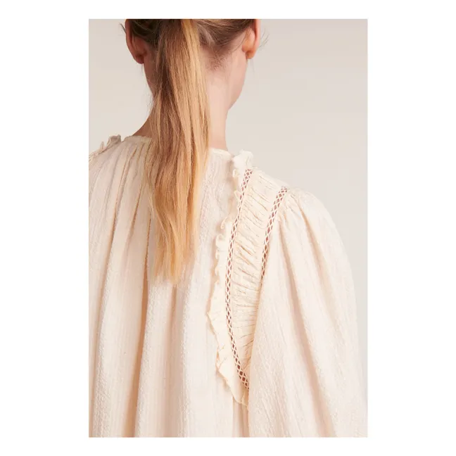 Vestido Dolores Dobby Stripes | Blanco