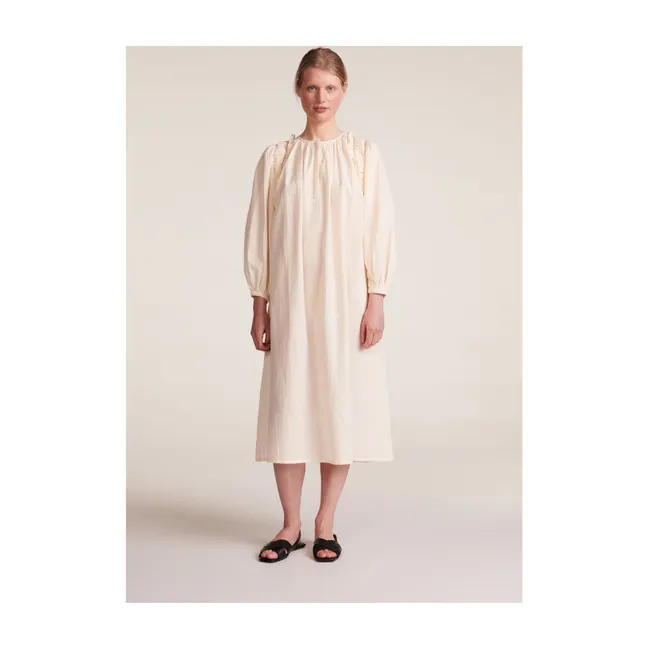 Vestido Dolores Dobby Stripes | Blanco
