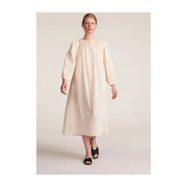 Kleid Dolores Streifen Dobby | Weiß