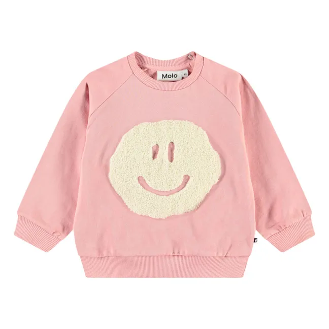 Ensemble Sweat et Jogger Smiley Coton Bio | Rose