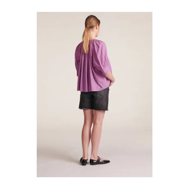 Emilia Dobby stripes blouse | Mauve