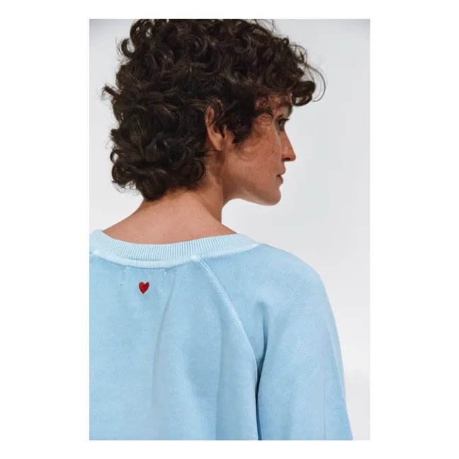 Sudadera Boston de algodón orgánico | Azul Laguna