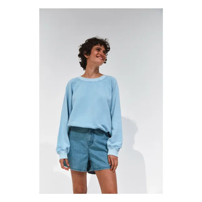 Sweatshirt Boston Bio-Baumwolle | Lagune Blau