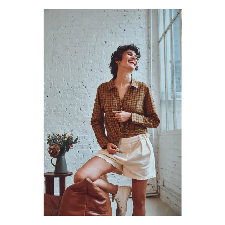Chemise Barilou Carreaux | Camel- Image produit n°1