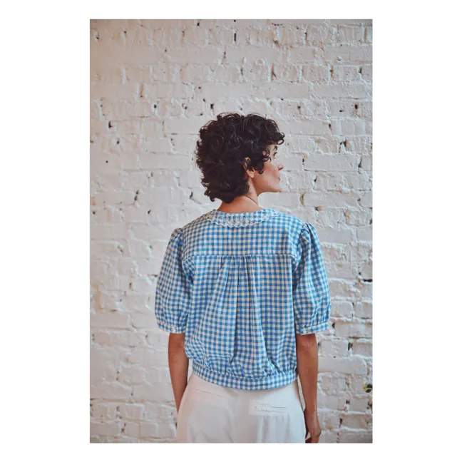 Bluse Boby Vichy | Lagune Blau