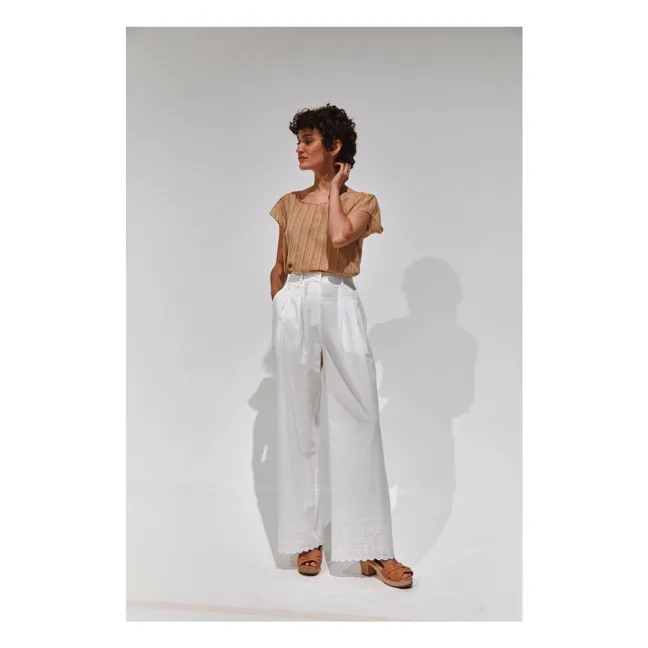 Bluse Beth Streifen | Kamelbraun
