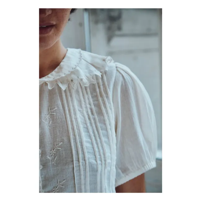 Bestickte Bailey-Bluse | Seidenfarben