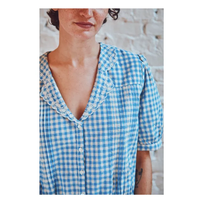 Bluse Boby Vichy | Lagune Blau