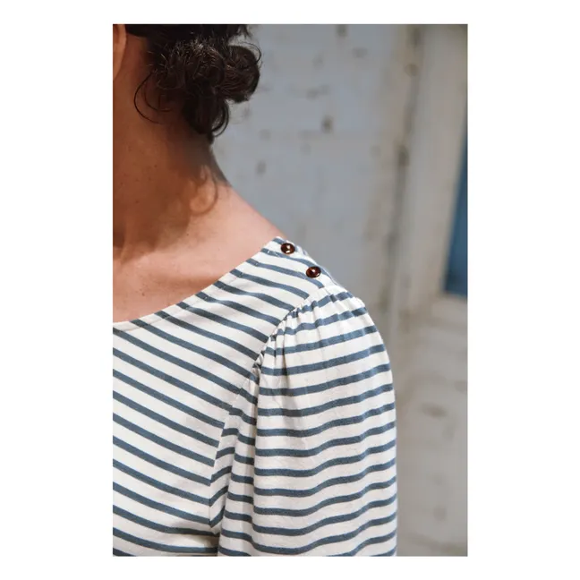 Maglietta Berlioz a righe in cotone biologico | Blu