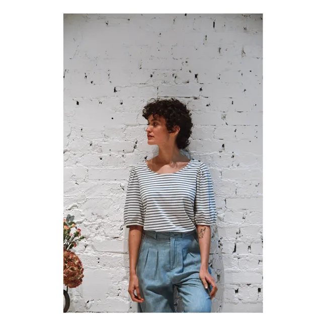 Berlioz T-shirt Stripes Organic Cotton | Blue