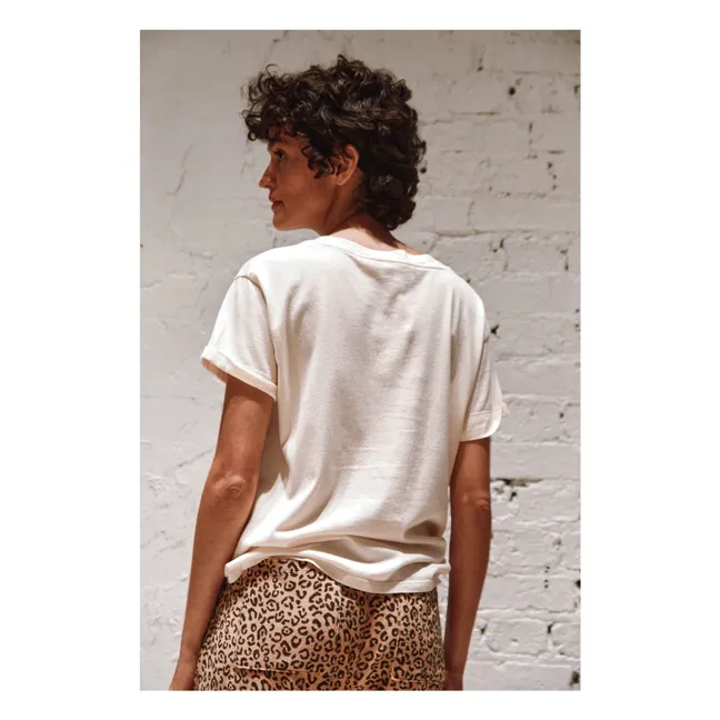 Camiseta de algodón ecológico Boris | Crema