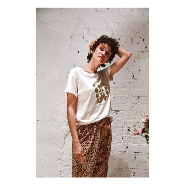 Camiseta de algodón ecológico Boris | Crema