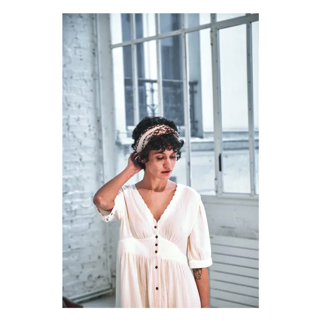 Kleid Bruna Gaze aus Baumwolle | Cremefarben