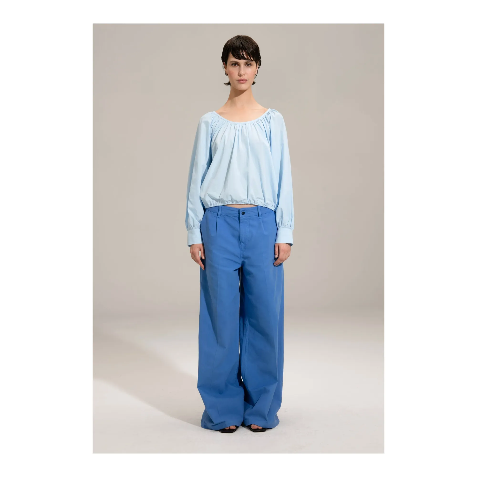 Bellepiece Light Blue Lola Cotton Poplin Blouse