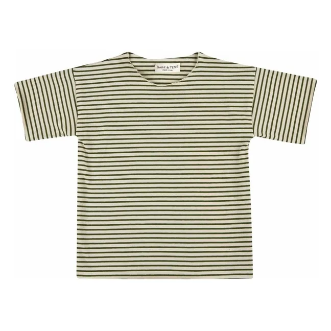 Camiseta de rayas | Verde Kaki