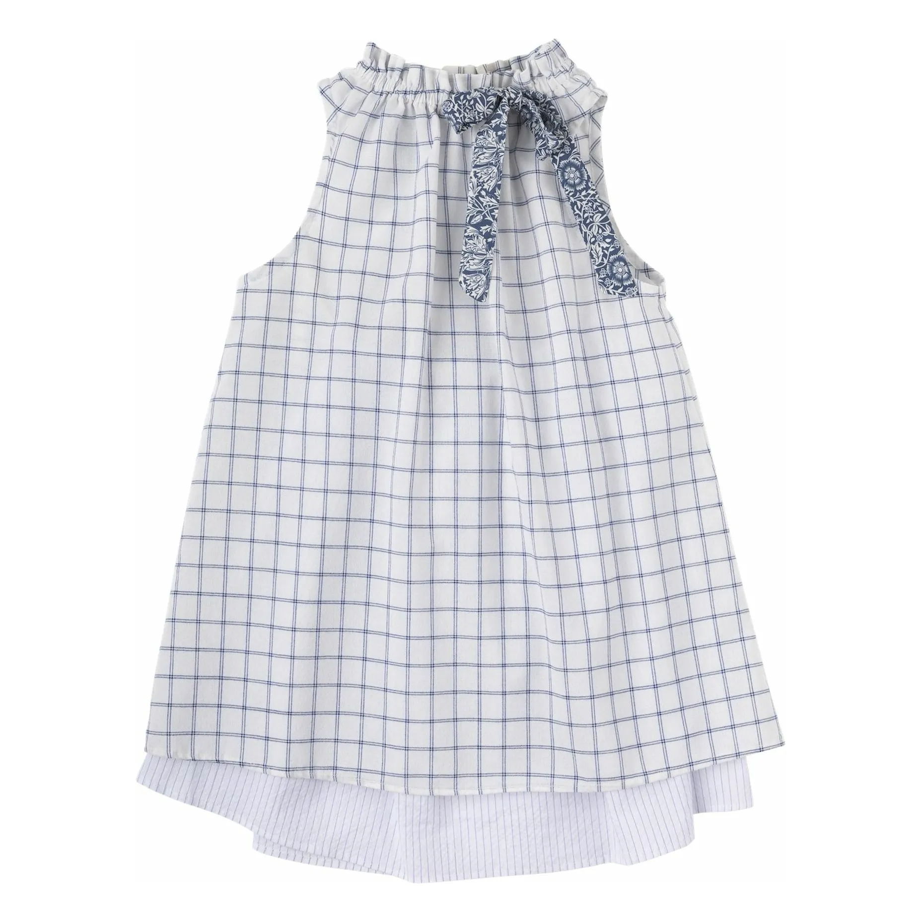 Babe & Tess White Jane Carreaux Dress