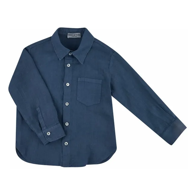 Camicia di lino | Blu