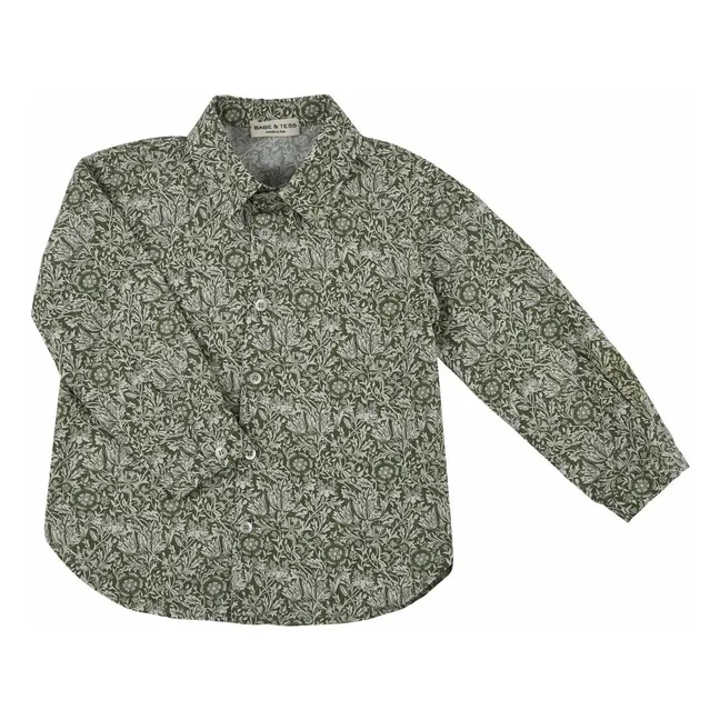 Chemise Fleurie | Vert kaki