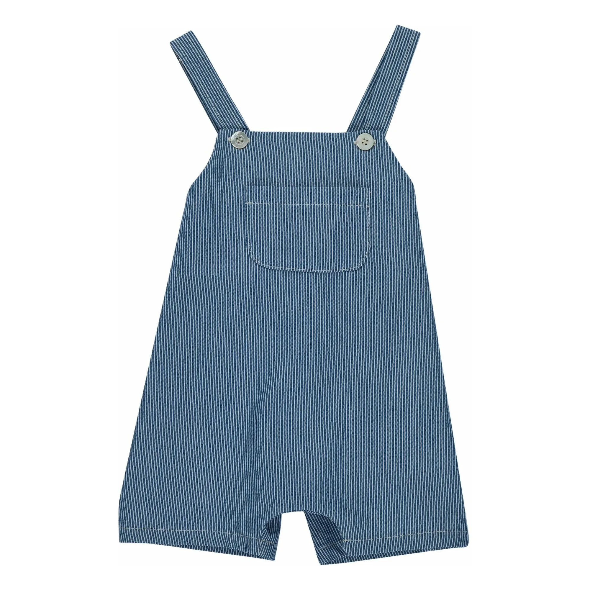 Babe & Tess Blue Denim Stripe Dungarees