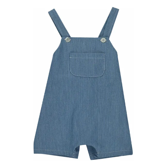 Latzhose Streifen Denim | Blau