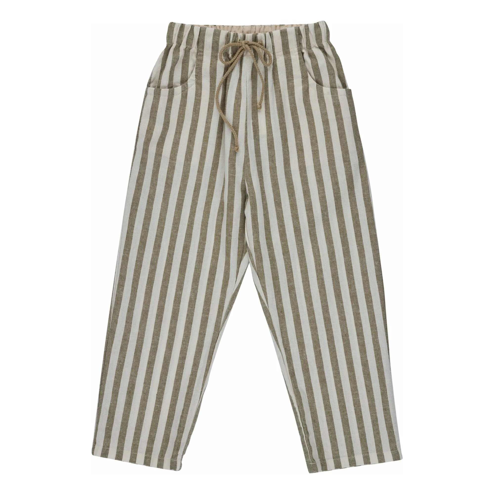 Babe & Tess Khaki Alvise Stripe Pants