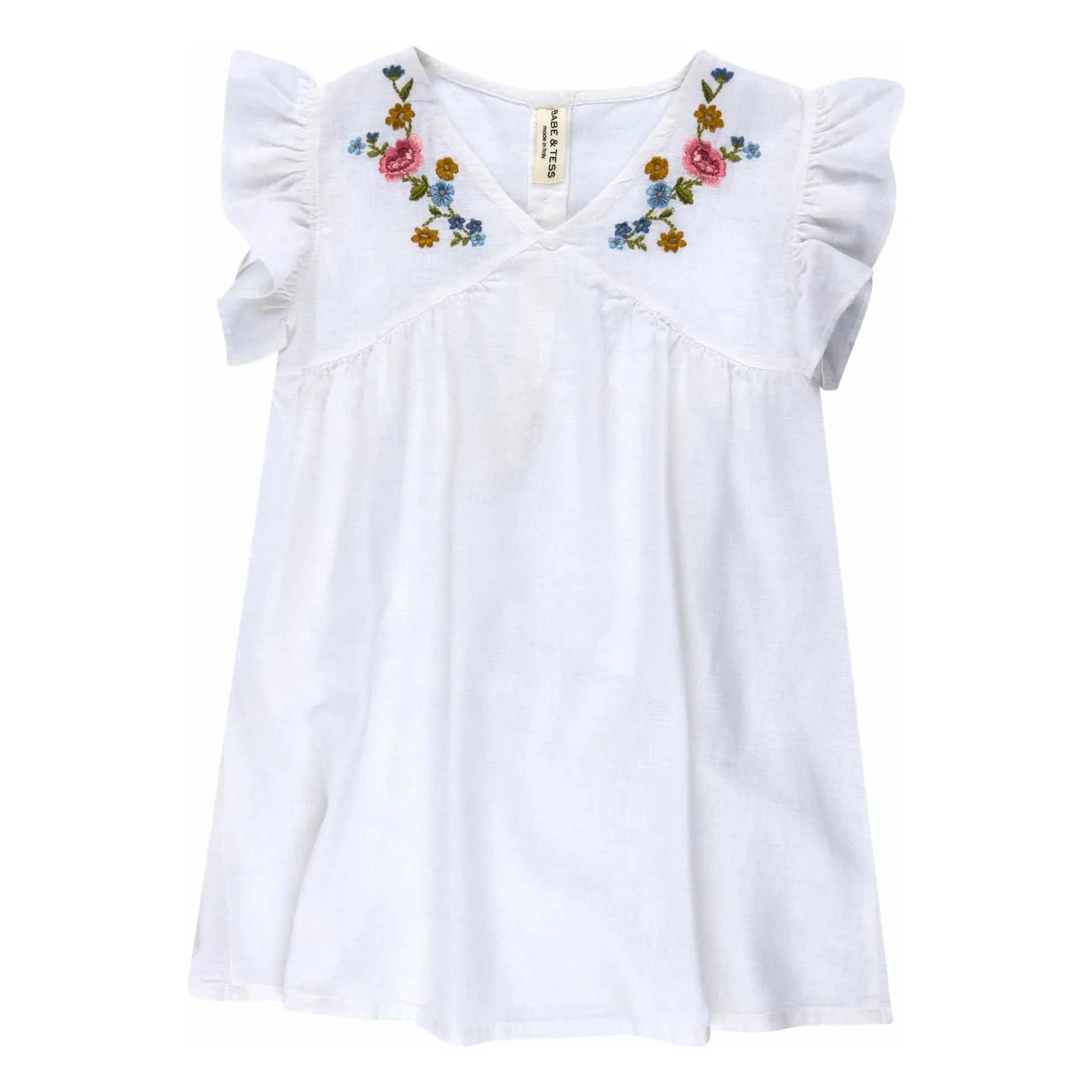 Babe & Tess White Mina Linen Dress