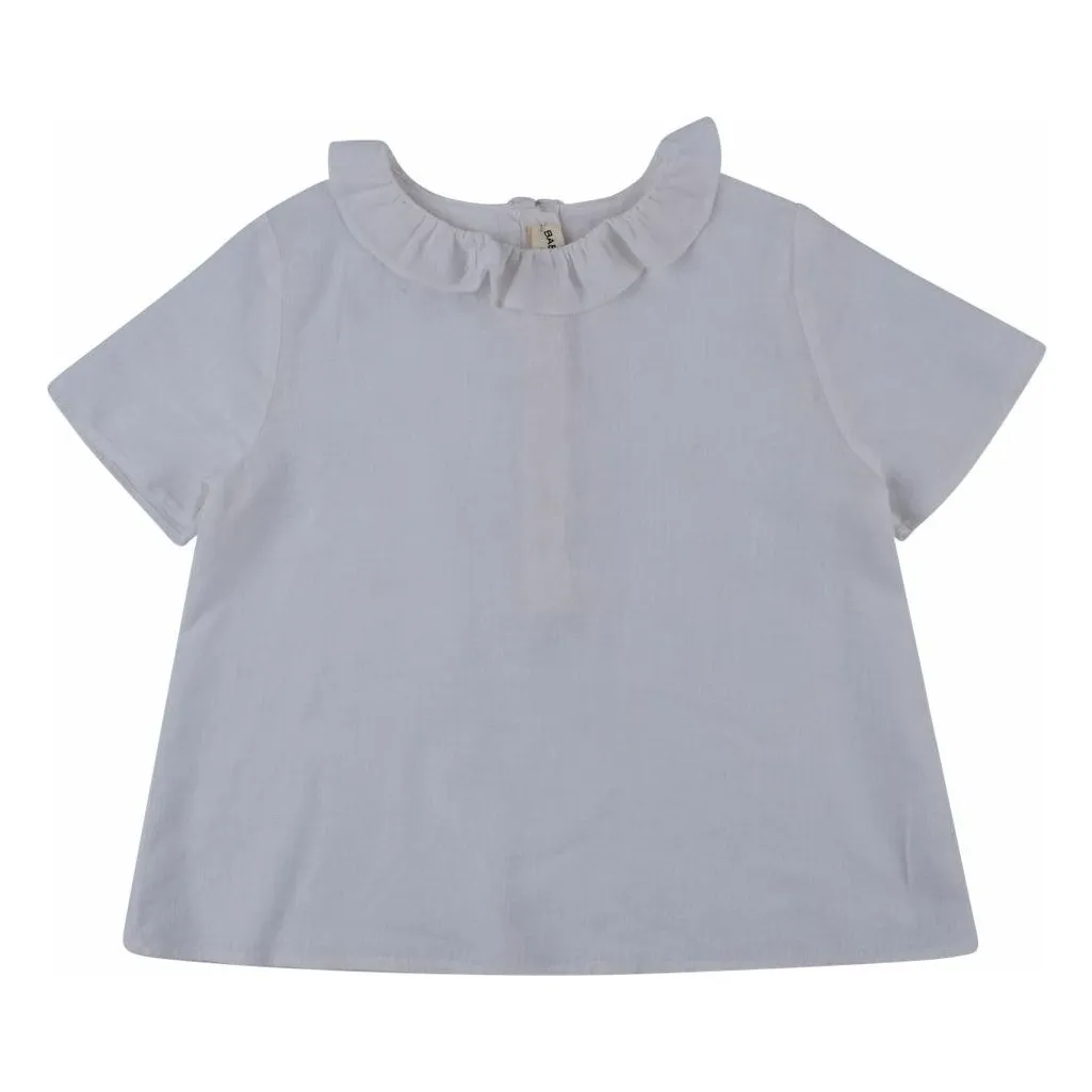 Babe & Tess White Isotta Linen Blouse