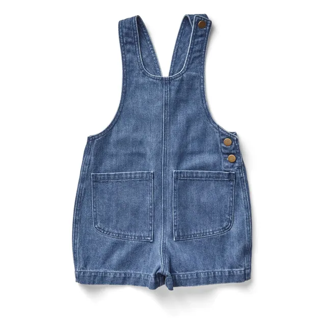 Delphine Organic Cotton Short Dungarees | Denim blue