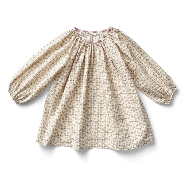 Abito a tunica in cotone organico di tipo contadino | Beige