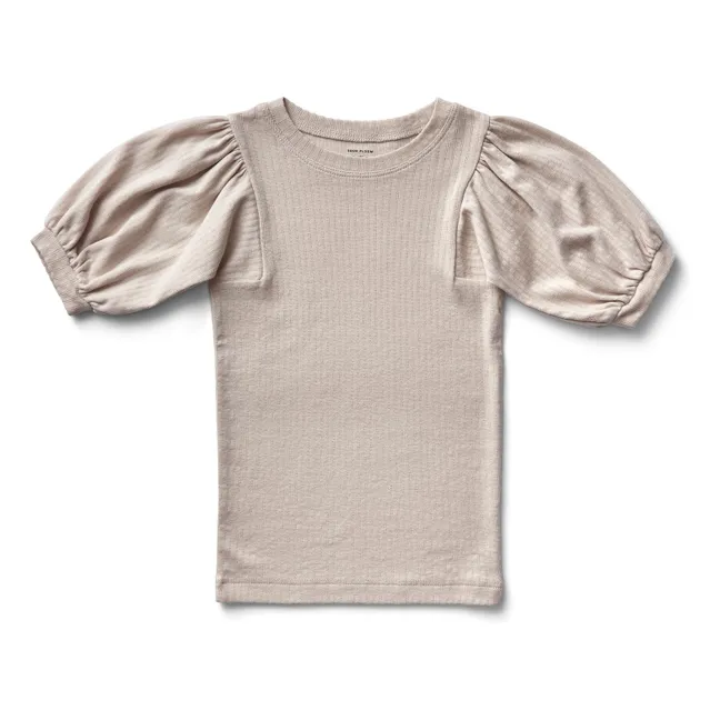 T-shirt Balloon Pointelle Coton Bio | Beige