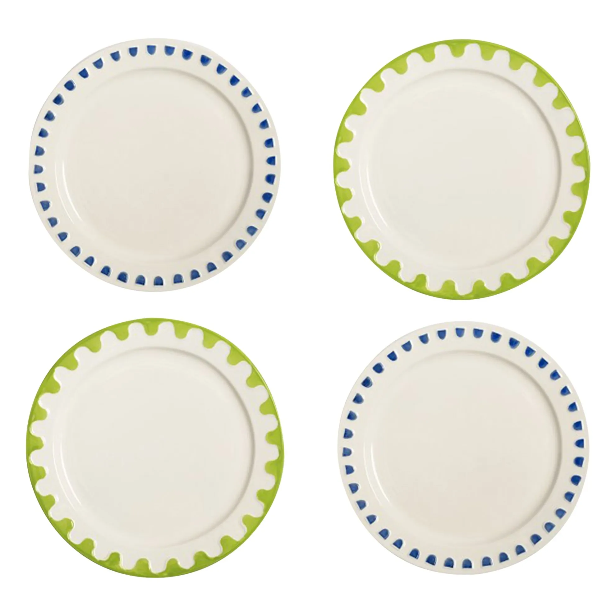&Klevering Multicoloured Folk Plates - Set Of 4