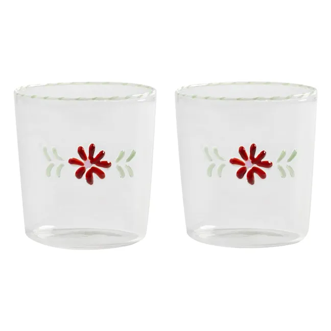 Verres Flora - Set de 2 | Rouge