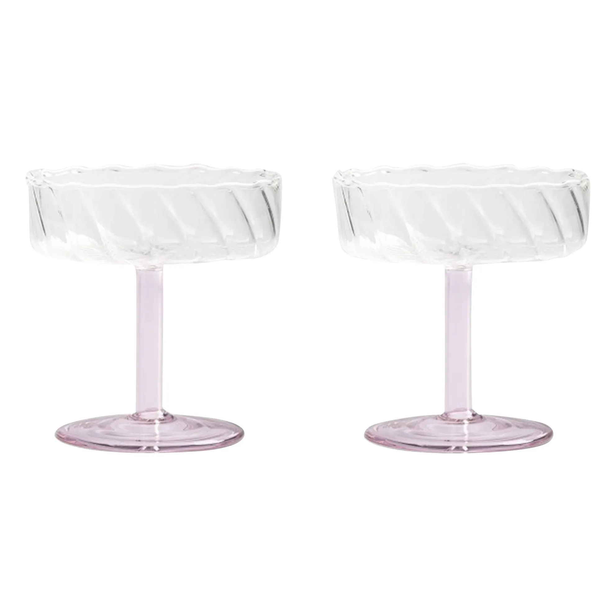 &Klevering Pink Twirl Cups - Set Of 2