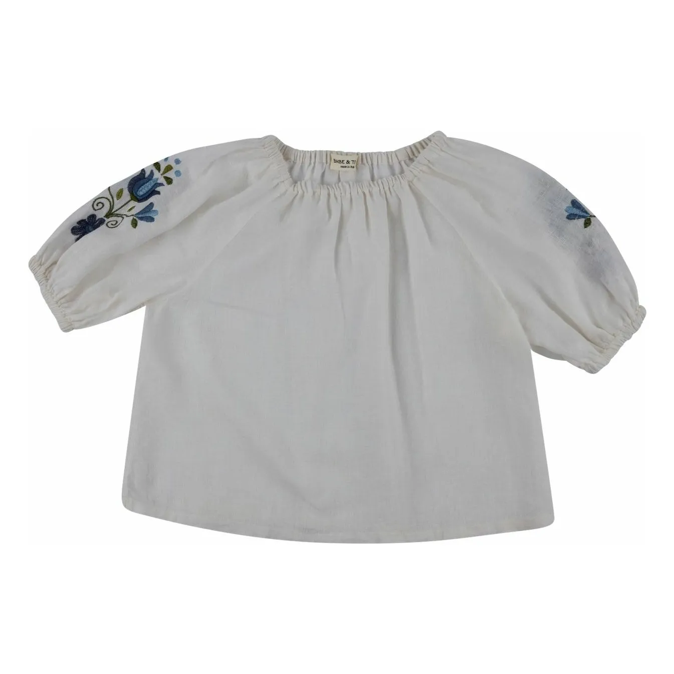 Babe & Tess White Carola Linen Blouse