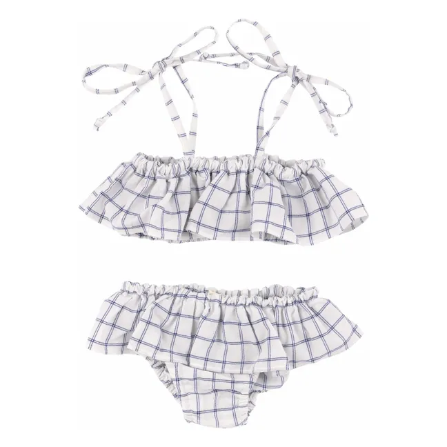 Karierter Badeanzug | Blau