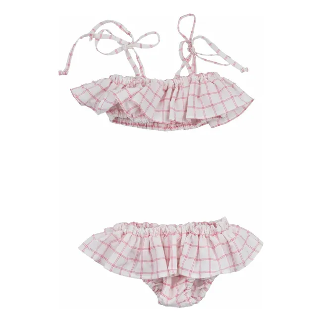 Karierter Badeanzug | Rosa