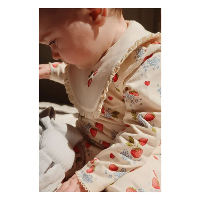 Bavaglini in cotone biologico Marmalade con volant - Set di 2 | Ecru
