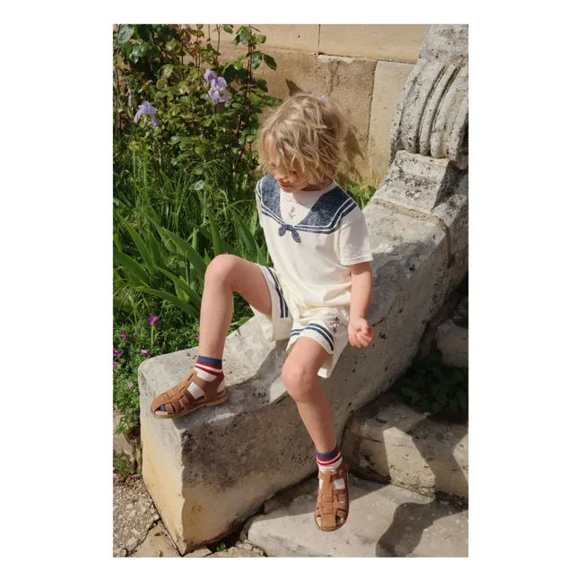 Set of 2 Rib Socks | Ecru