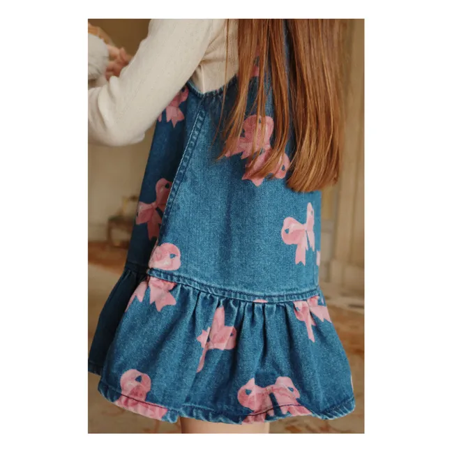 Kleid Magot Schleife Bio-Baumwolle | Denim Brut