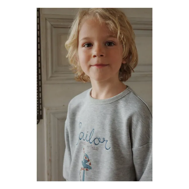 Sudadera Lou Sailor de algodón orgánico | Gris Jaspeado
