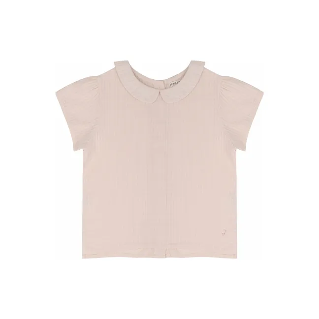 Cosy Claudine collar T-Shirt | Pale pink