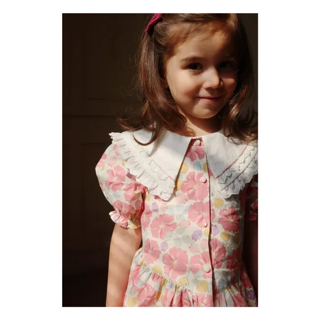 Blusa de algodón orgánico con cuello corazón | Rosa