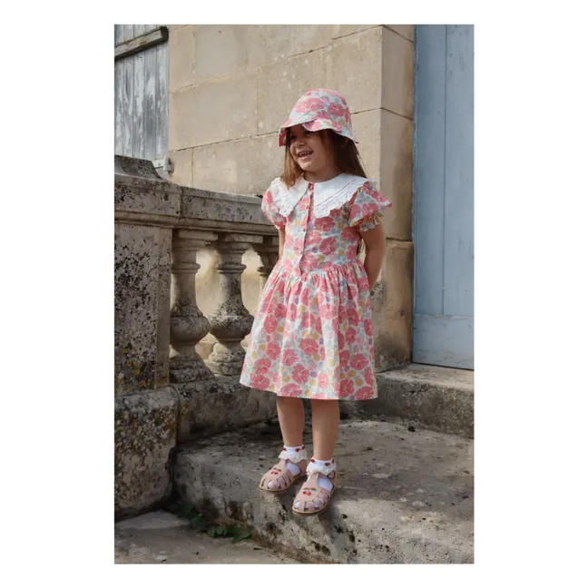 Robe Cœur à Col Coton Bio | Framboise